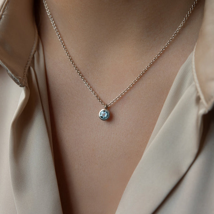 Aquamarine & Sterling Silver Necklace