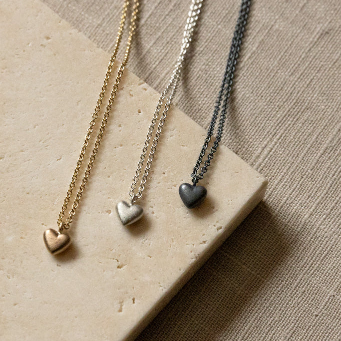 Oxidised Sweetheart Sterling Silver Necklace