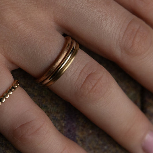 Yellow, White & Rose Gold Stackable Trio Rings