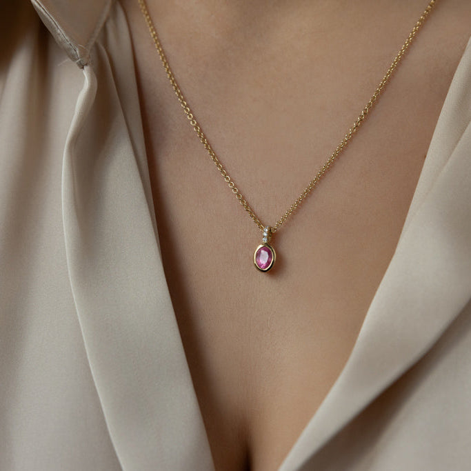 Spinel, Diamond & Gold Necklace