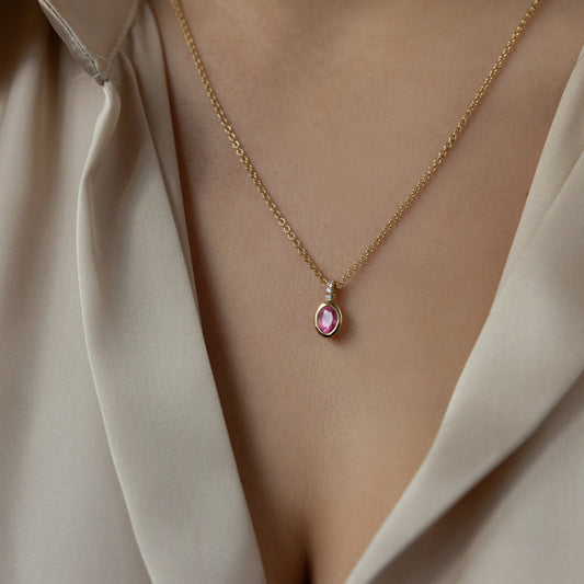 Spinel, Diamond & Gold Necklace