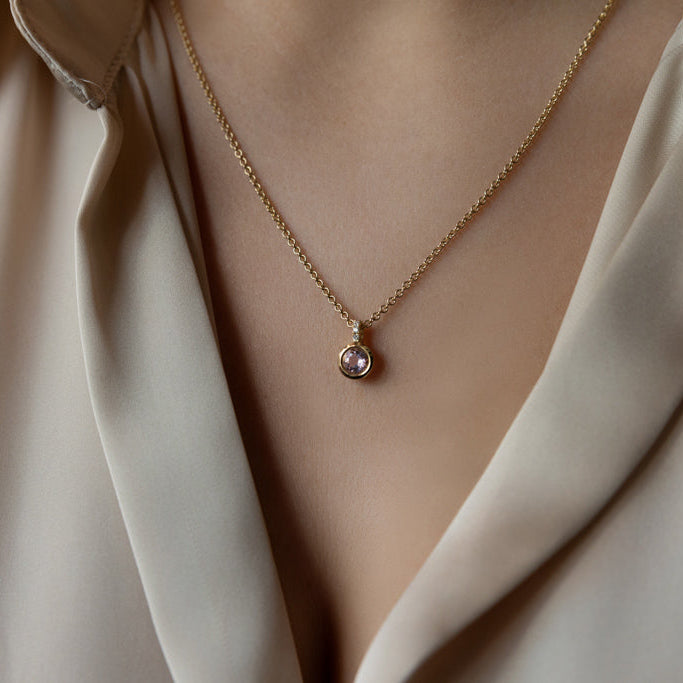 Morganite, Diamond & Gold Necklace