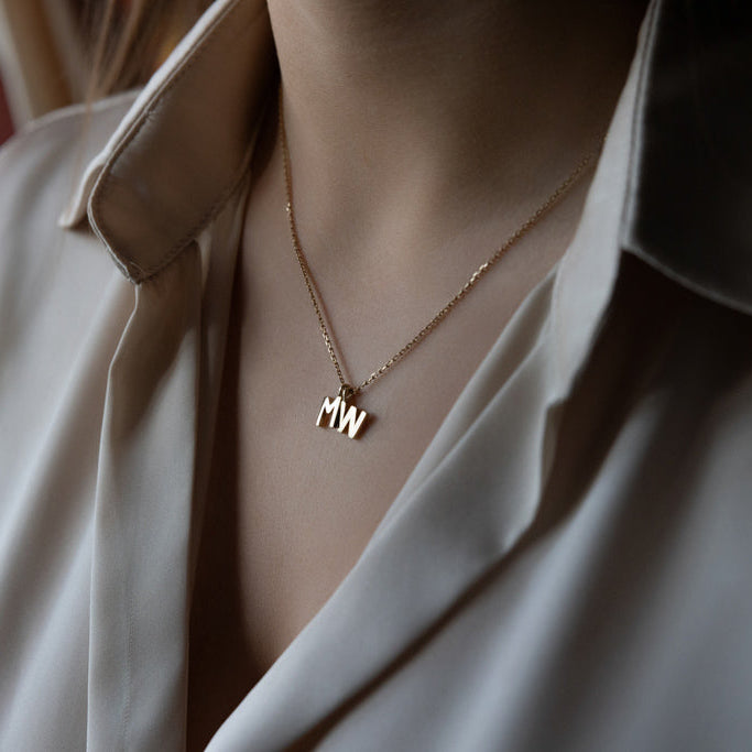 Two Letter Gold Necklace