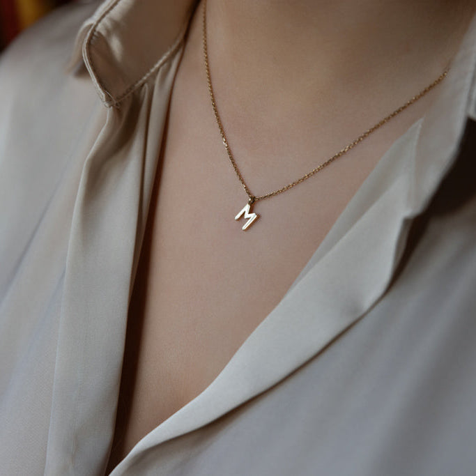 One Letter Sterling Silver Necklace