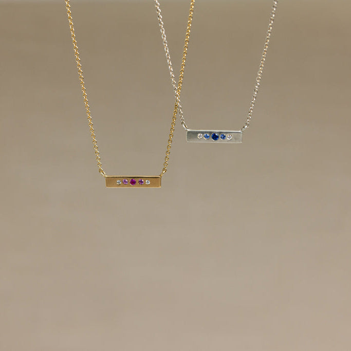 Blue Sapphire, Diamond & Sterling Silver Necklace