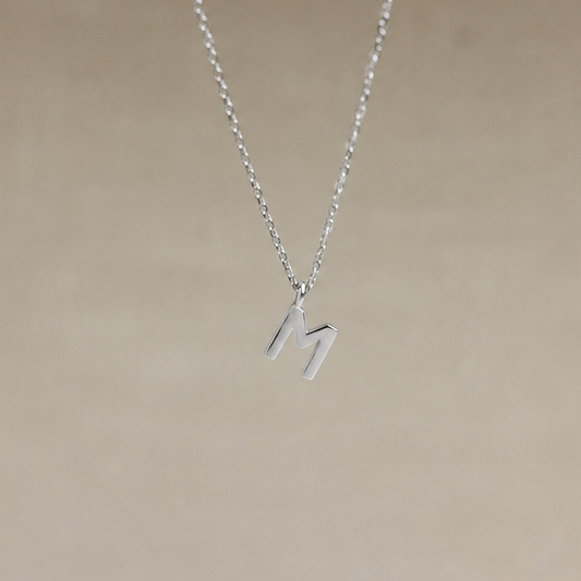 One Letter Sterling Silver Necklace