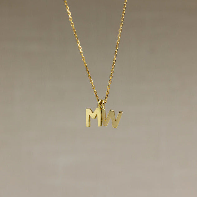 Two Letter Gold Necklace