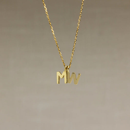 Two Letter Gold Necklace