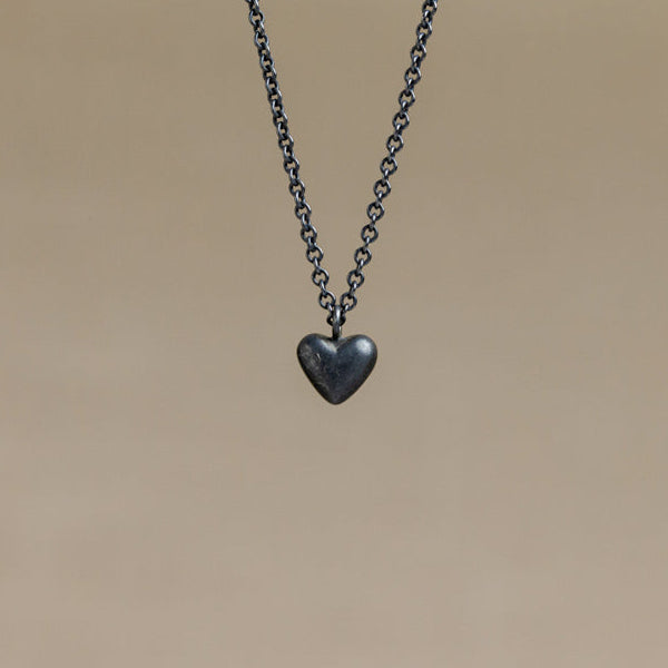 Oxidised Sweetheart Sterling Silver Necklace