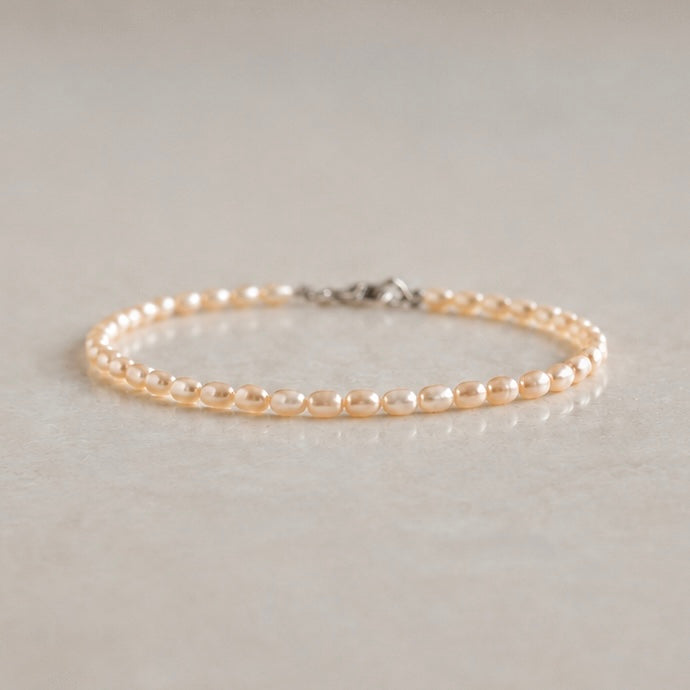 Peach Pearl Bead Bracelet