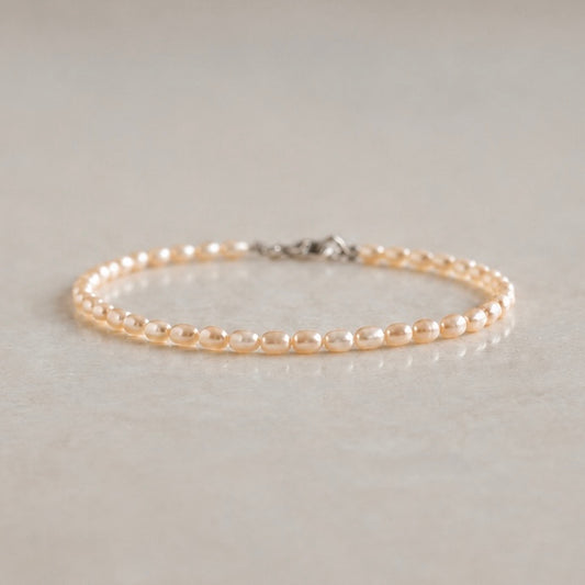 Peach Pearl Bead Bracelet
