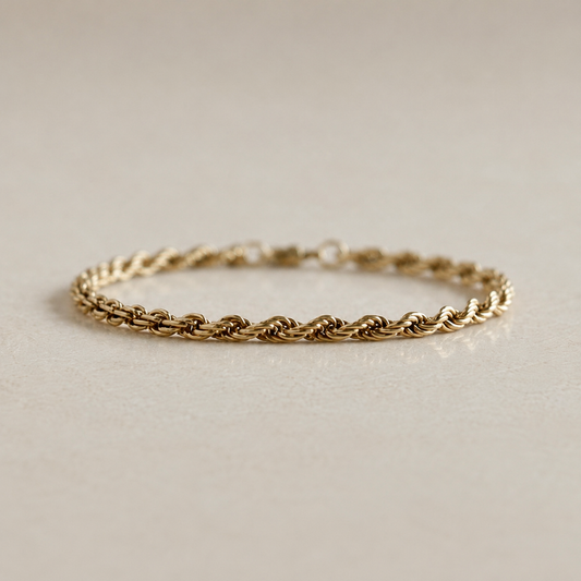 Rope Chain Gold Bracelet